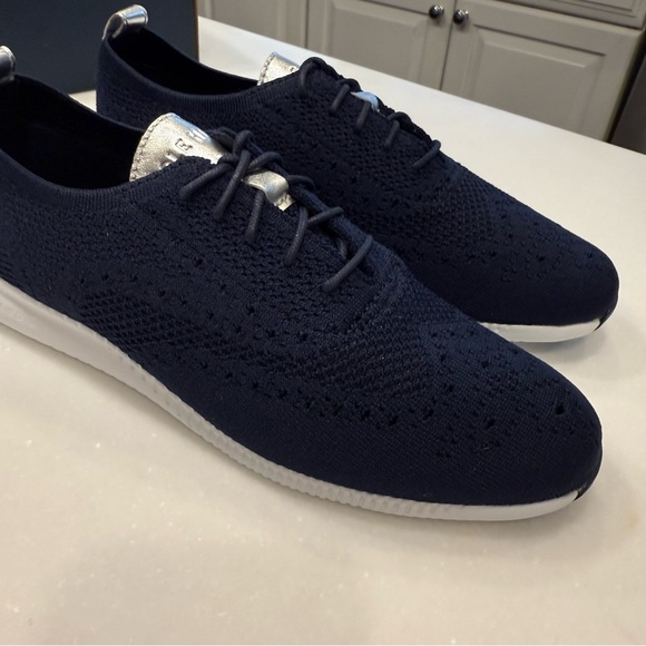 Cole Haan Women 2 ZEROGRAND Stitchlite Oxford Marine Blue Knit/Argento US 9.5 B - Picture 8 of 13